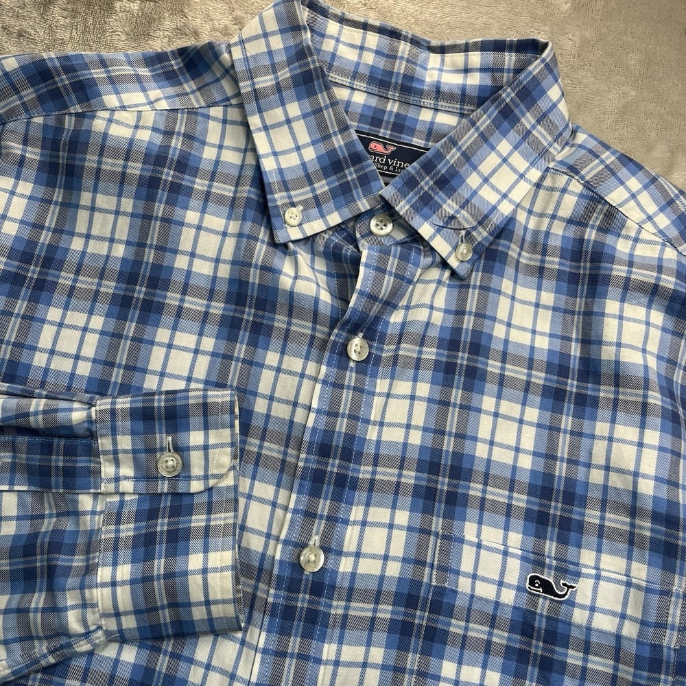Vineyard Vines Shirt Mens Plaid Cotton Classic Fit Tucker Preppy‎ Med